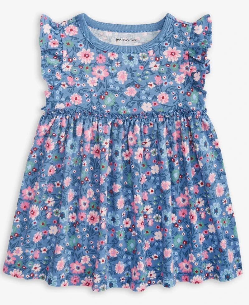 First Impressions Baby Girls Short-Sleeve Floral-Print Dress