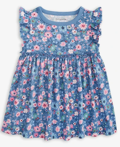 First Impressions Baby Girls Short-Sleeve Floral-Print Dress