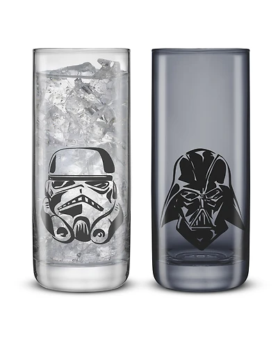 JoyJolt Star Wars Dark and Light Silhouette Tall Drinking Glasses, Set of 2