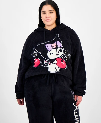 Love Tribe Trendy Plus Kuromi Fleece Pullover Hoodie