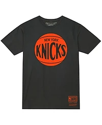 Mitchell & Ness Men's and Women's Heather Charcoal New York Knicks Hardwood Classics Mvp Logo T-Shirt