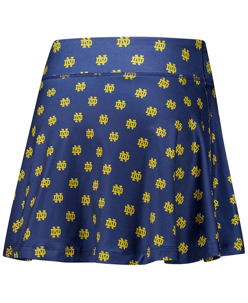 ZooZatz Women's Navy Notre Dame Fighting Irish Allover Print Flowy Skort