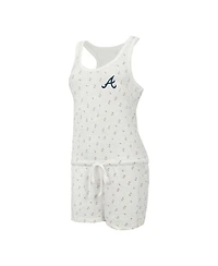 Concepts Sport Women's Cream Atlanta Braves Gardner Hacci Knit Romper