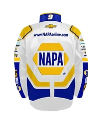 Hendrick Motorsports Team Collection Men's White Chase Elliott Napa Full-Snap Nylon Uniform Jacket