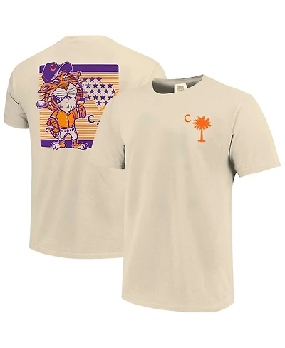Image One Men's Cream Clemson Tigers Palmetto C Baseball T-Shirt