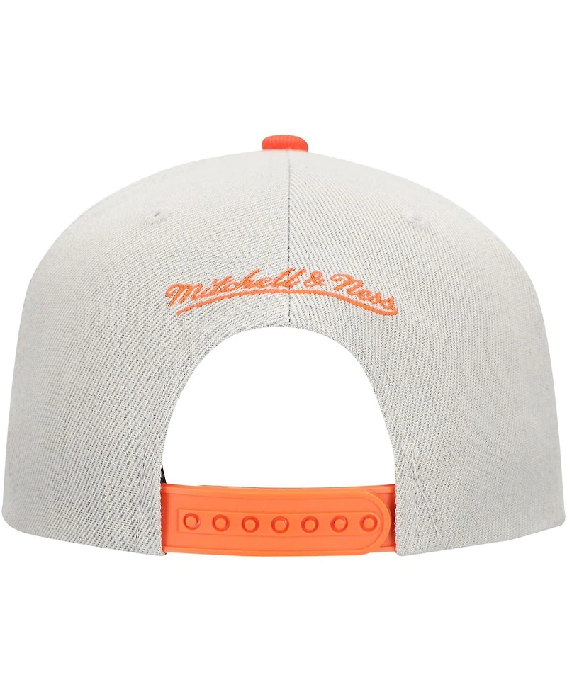 Mitchell & Ness Men's Gray/Orange Houston Astros Knock Out Panel Snapback Hat