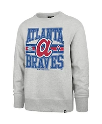 '47 Brand Men's Gray Atlanta Braves Letters Headline Pullover Sweatshirt
