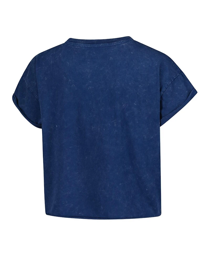 Sportiqe Women's Navy Indiana Fever Rock N Roll Collection Gwen Mineral Wash Cropped T-Shirt