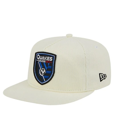 New Era Men's Cream San Jose Earthquakes 2025 Kickoff Snapback Golfer Hat