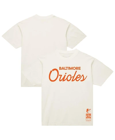 Mitchell & Ness Men's Cream Baltimore Orioles Script T-Shirt