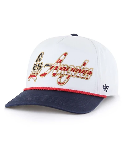 '47 Brand Men's White Los Angeles Dodgers Patriotic Overhand Hitch Adjustable Hat