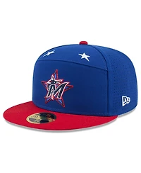 New Era Men's Blue/Red Miami Marlins 2025 Mlb All-Star Game Workout Side Patch 59FIFTY Fitted Hat