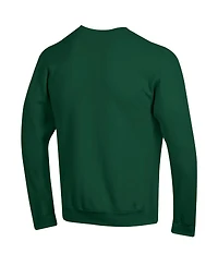 Champion Men's Green Tulane Wave Basic Arch Fleece Pullover Sweatshirt