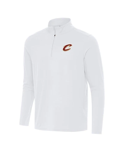 Antigua Men's White Cleveland Cavaliers Intent Quarter-Zip T-Shirt