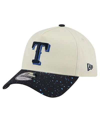 New Era Men's Cream Texas Rangers Speckle A-Frame 9FORTY Adjustable Hat
