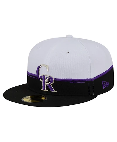 New Era Men's Black/White Colorado Rockies Paint Stroke 59FIFTY Fitted Hat