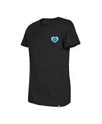 New Era Big Girls Black Charlotte Fc Bubble Heart T-Shirt