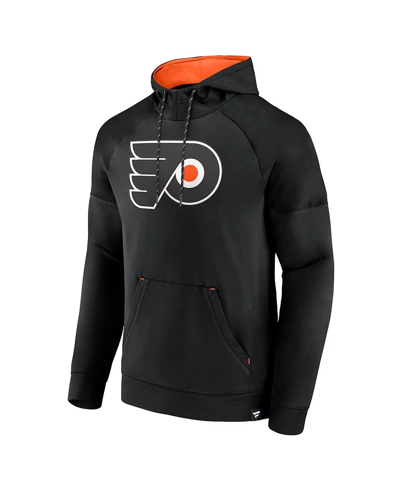 Fanatics Men's Black Philadelphia Flyers Iconic Defender Raglan Pullover Hoodie