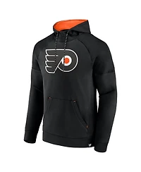 Fanatics Men's Black Philadelphia Flyers Iconic Defender Raglan Pullover Hoodie
