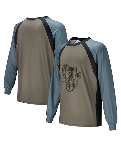 Section 119 Men's and Women's Brown the Allman Brothers Band Wordmark Raglan Long Sleeve Swim Shirt