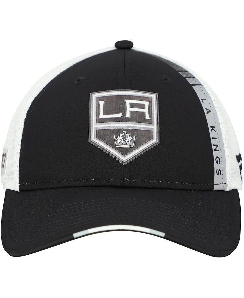 Fanatics Men's Black Los Angeles Kings Authentic Pro Draft Adjustable Trucker Hat