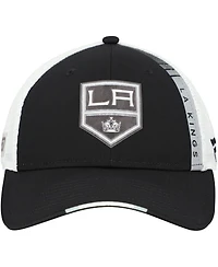 Fanatics Men's Black Los Angeles Kings Authentic Pro Draft Adjustable Trucker Hat