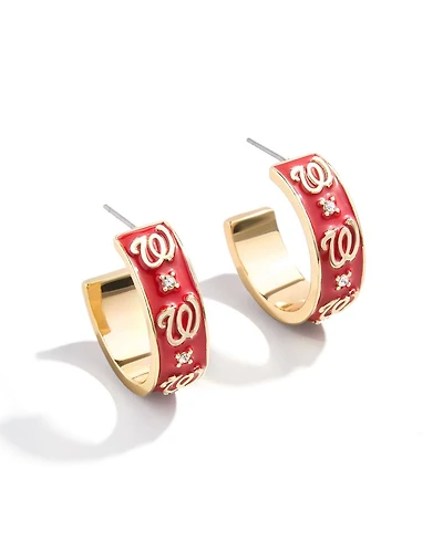 Wear by Erin Andrews x BaubleBar Washington Nationals Enamel Hoop Earrings