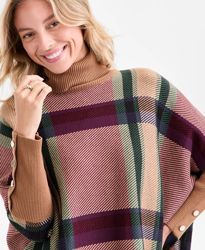 Jones New York Women's Drop Shoulder Turtle Neck Sweater