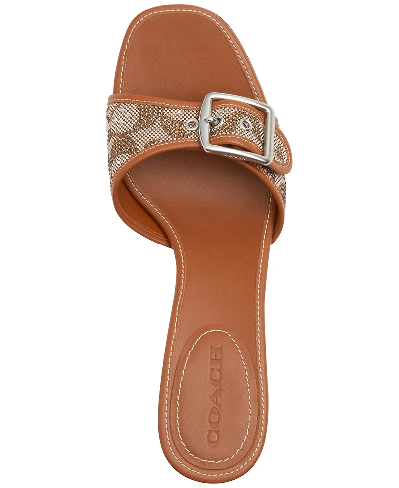 Coach Women's Margot Crystal Signature Jacquard Sandals