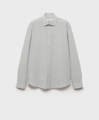 Mango Men's Regular-Fit Stripe-Textured Shirt