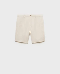 Mango Men's Slim-Fit Linen Bermuda Shorts