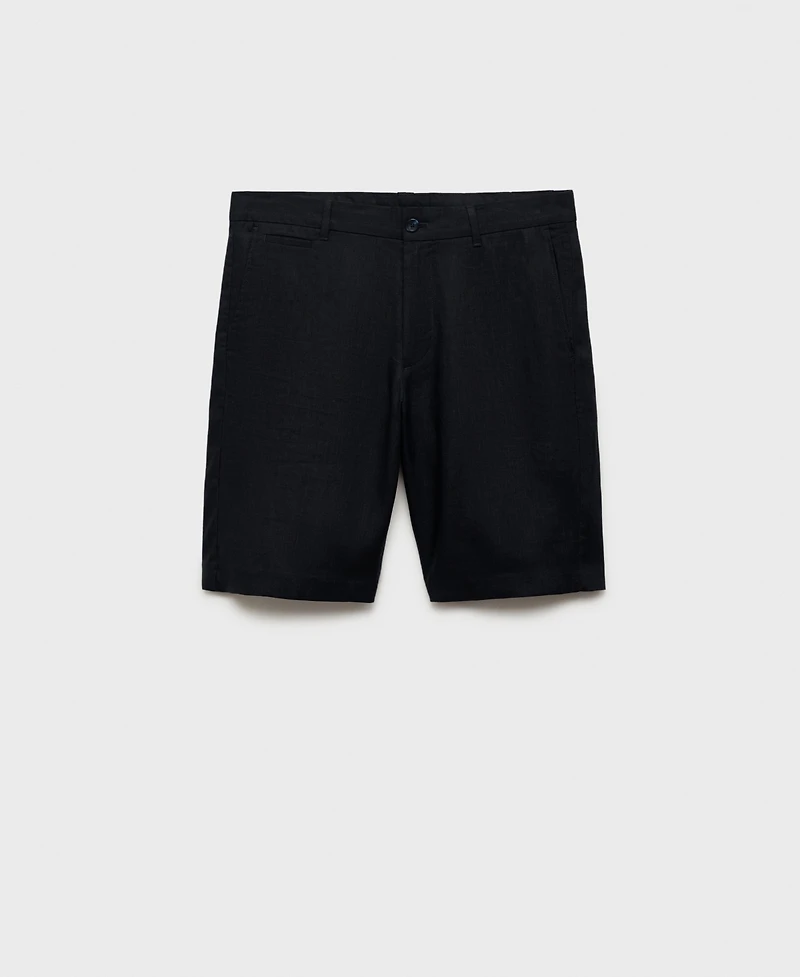 Mango Men's Slim-Fit Linen Bermuda Shorts