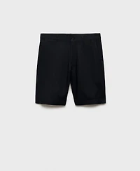 Mango Men's Slim-Fit Linen Bermuda Shorts