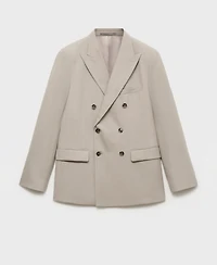 Mango Men's Monaco Double-Breasted Slim-Fit Suit Blazer
