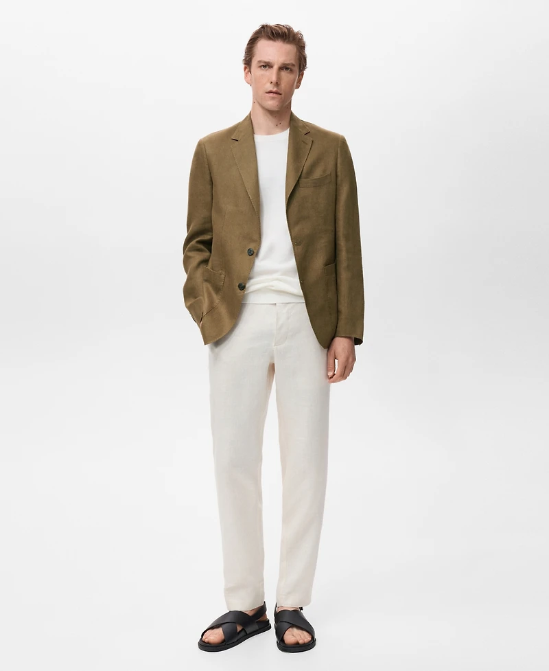 Mango Men's Linen Slim Fit Salerno Blazer