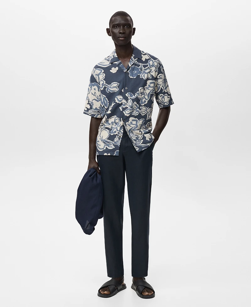 Mango Men's Slim-Fit Linen Pants