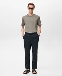 Mango Men's Lyocell Cotton Jogger Pants
