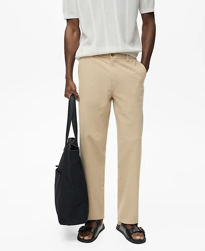 Mango Men's Cotton-Linen Blend Regular-Fit Jeans