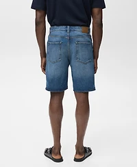 Mango Men's Regular-Fit 9" Denim Shorts