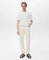 Mango Men's Linen Slim-Fit T-Shirt