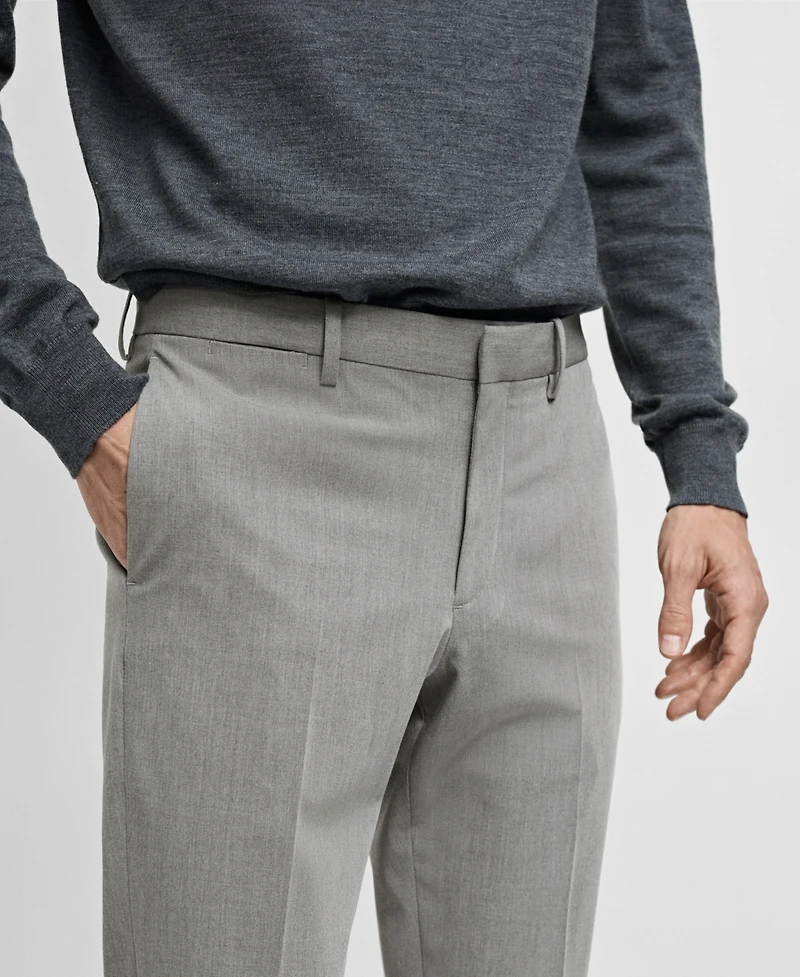 Mango Men's Stretch Fabric Super Slim-Fit Suit Pants