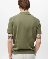 Mango Men's Openwork Detail Cotton Shirt