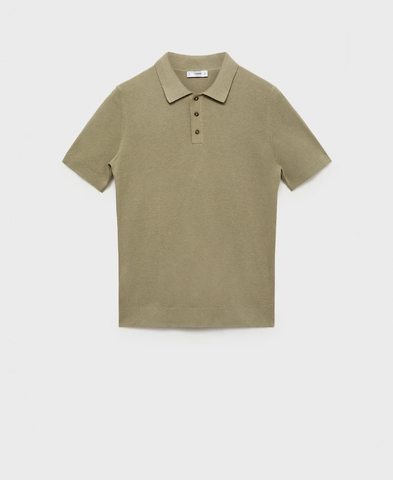 Mango Men's Fine-Knit Cotton Polo Shirt