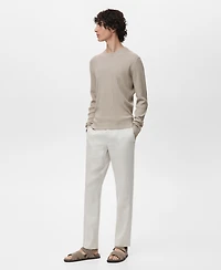 Mango Men's Fine Rib-Knit Cotton Sweater