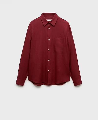 Mango Men's Linen Pocket Shirt