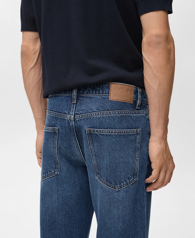 Mango Men's Regular Fit Cotton Jeans