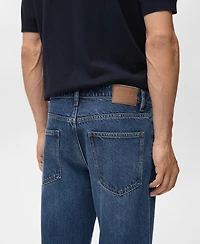Mango Men's Regular Fit Cotton Jeans