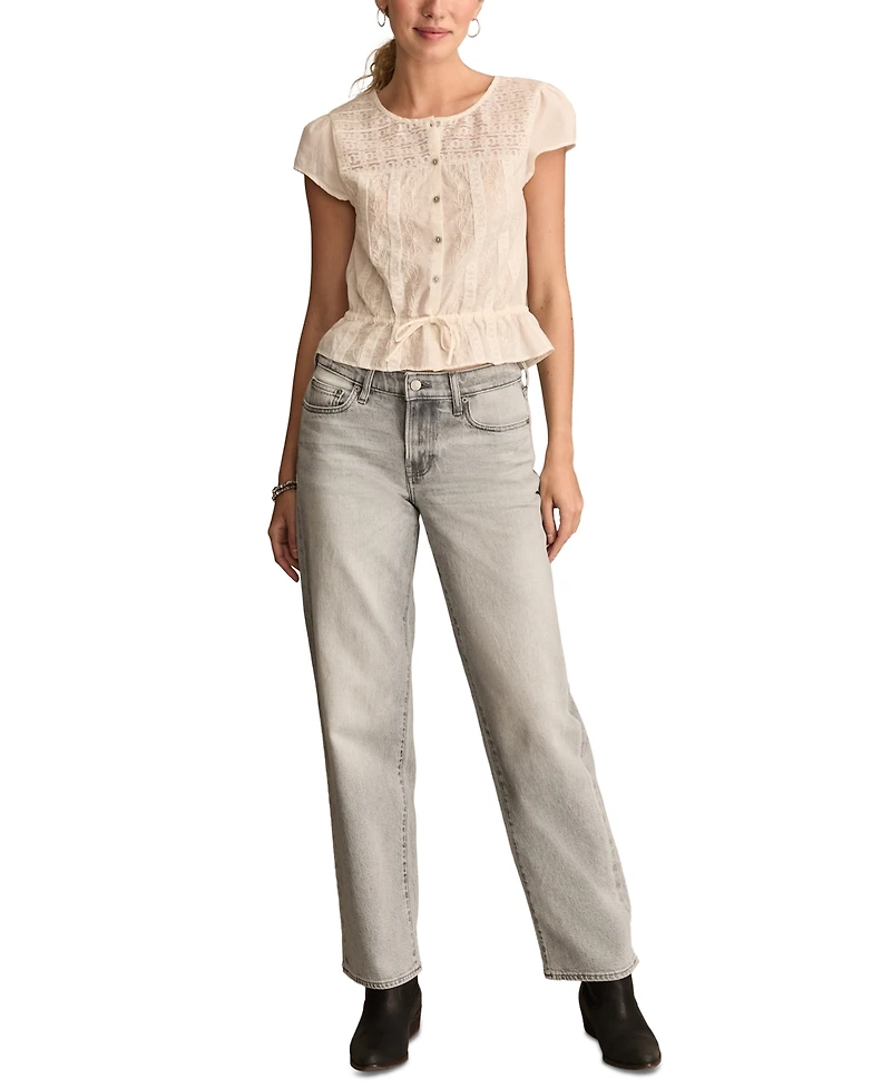 Lucky Brand Women's The Baggy Mid-Rise Relax-Leg Jeans