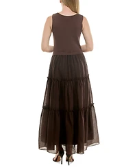 Taylor Women's Sleeveless Tiered Maxi Dress