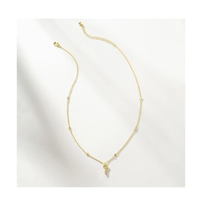 14K Gold-Plated Angel Number Key Necklace, 14" + 2" extender